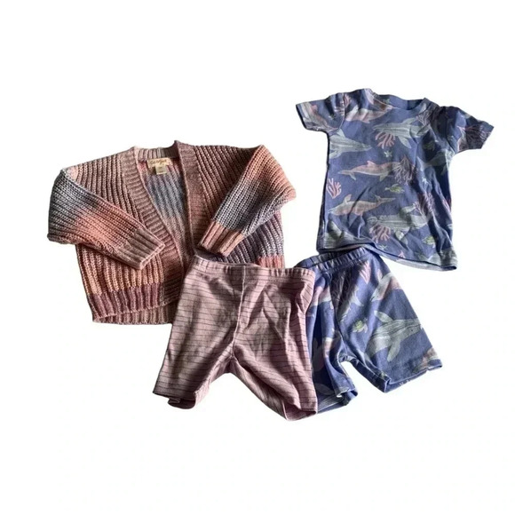 4 Piece 18 Month Bundle- Cotton Candy Whales - Picture 8 of 11